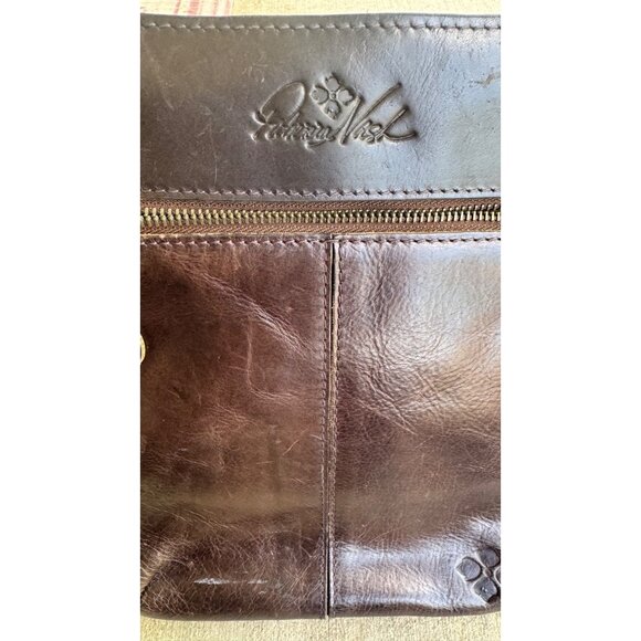 Patricia Nash Francesca Leather  Dark Brown Crossbody Bag Tooled Embossed - Picture 3 of 15